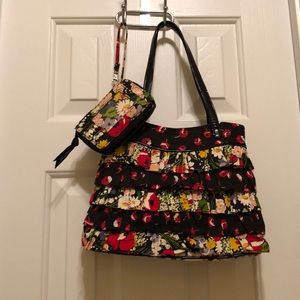 Vera Bradley Small Tote retired Poppy Fields